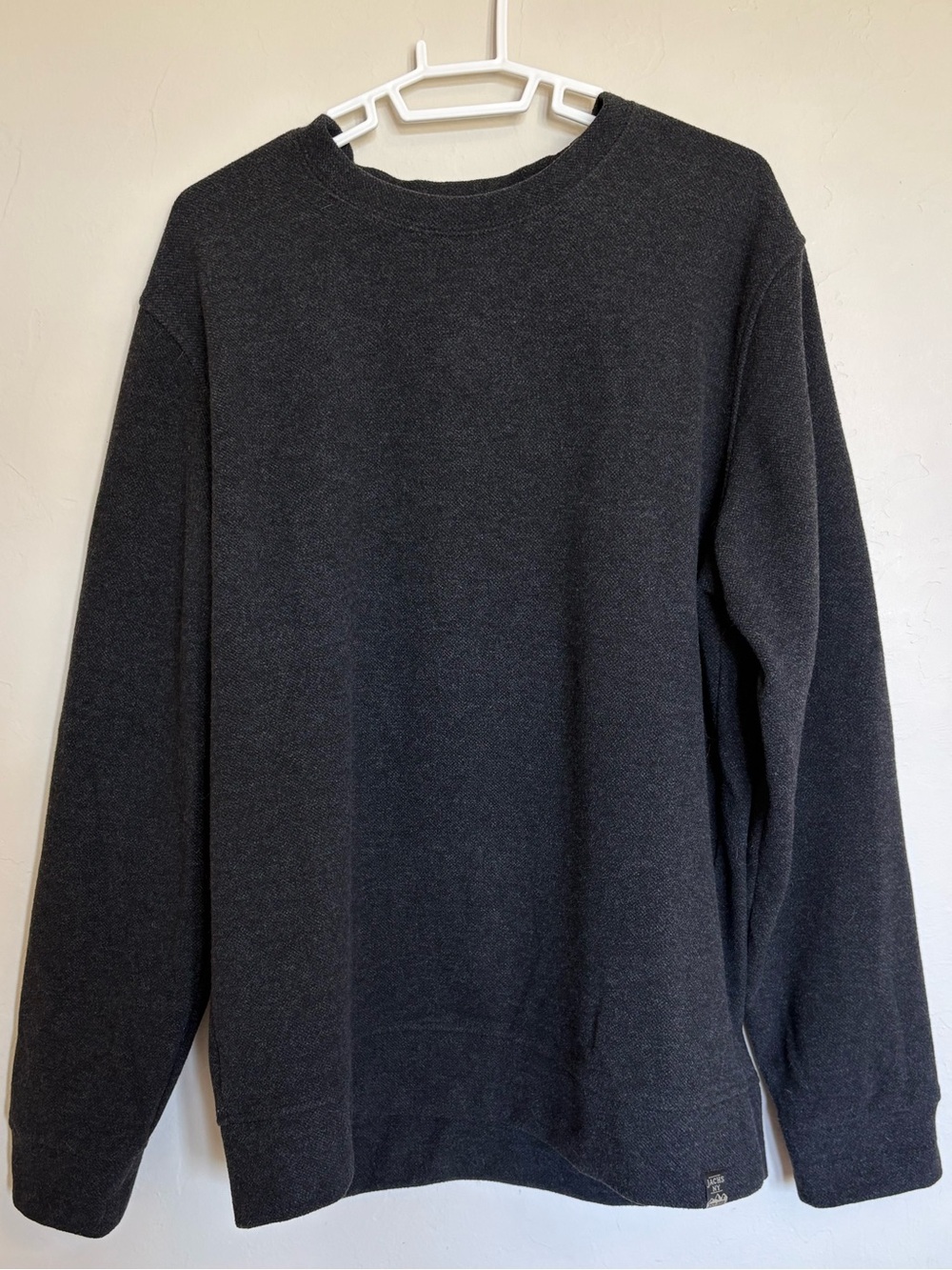 Jachs New York Men's Crewneck Wool Blend Soft Long Sleeve Sweatshirt, Gray, M